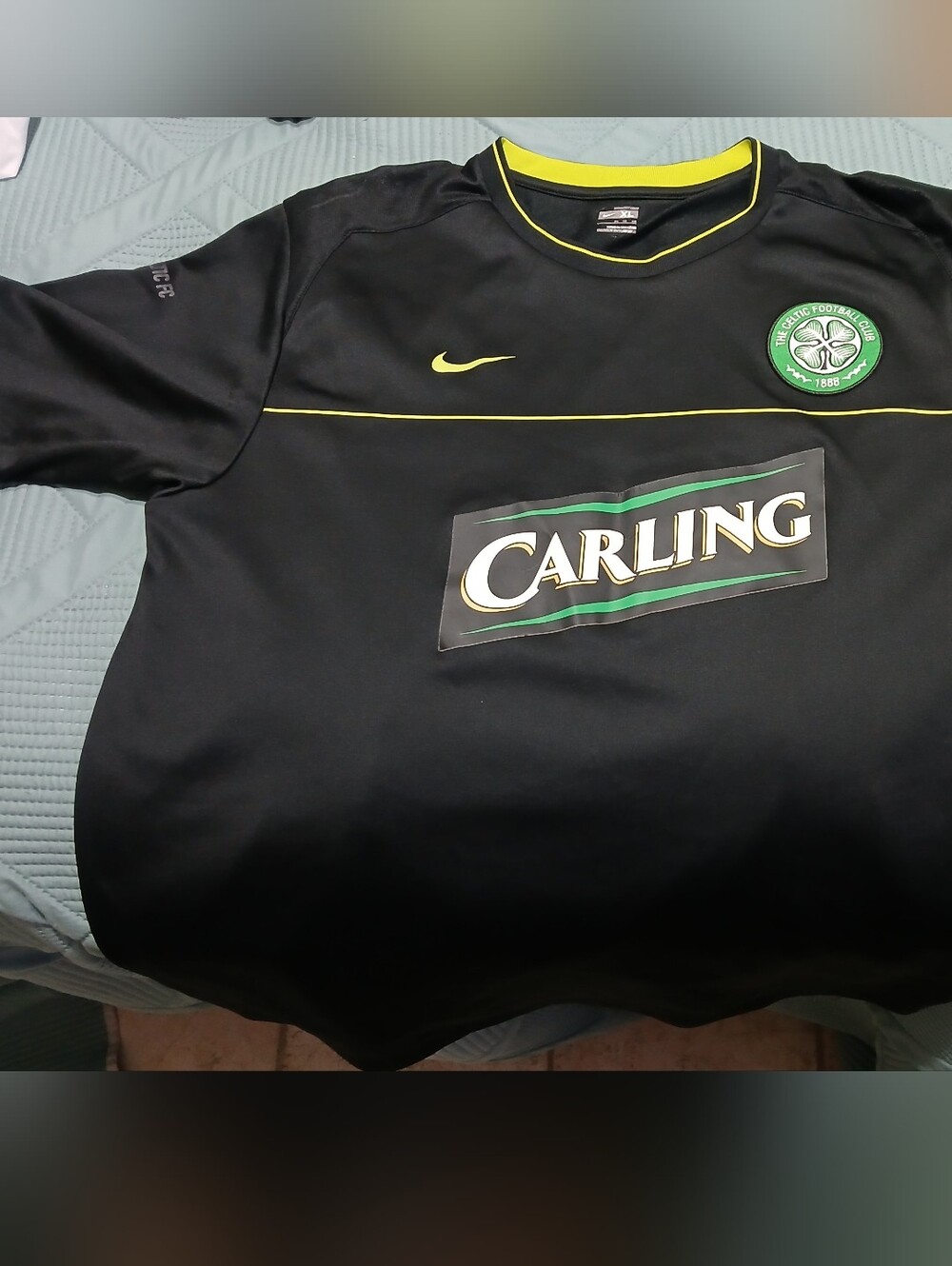2008/09 Celtic FC Football Club Soccer Jersey NIKE Carling Black XL
